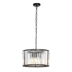 Resto Crystal & Matt Black Ceiling Light