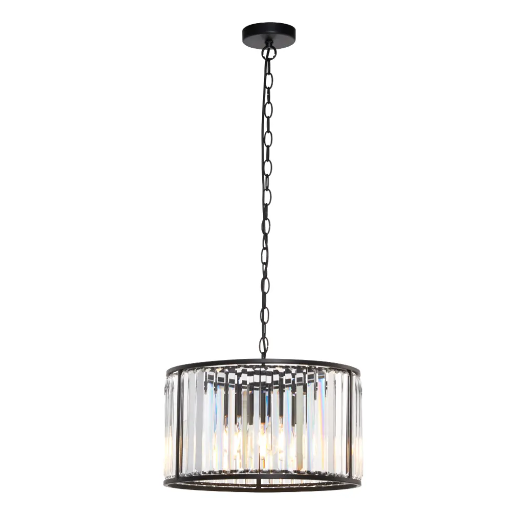 Resto Crystal & Matt Black Ceiling Light