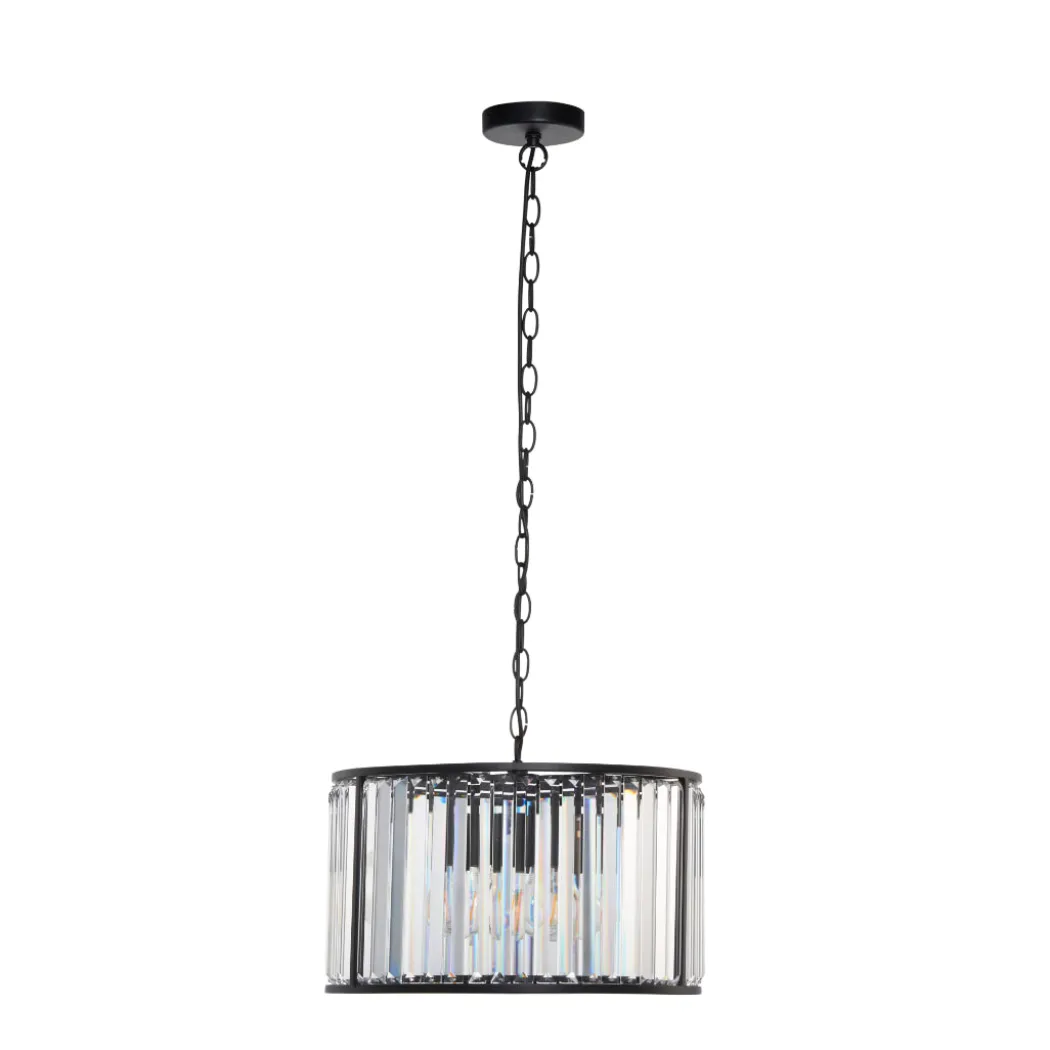 Resto Crystal & Matt Black Ceiling Light