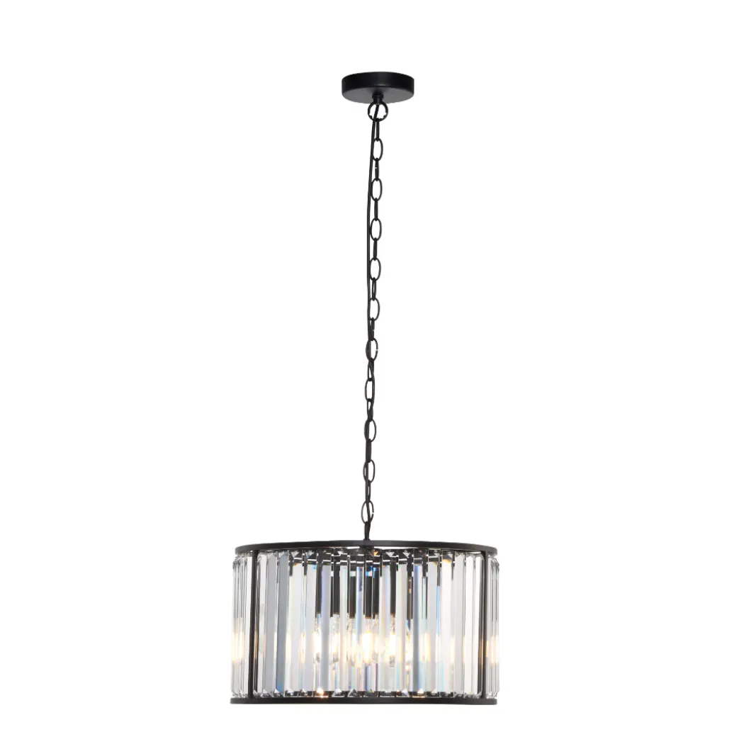 Resto Crystal & Matt Black Ceiling Light