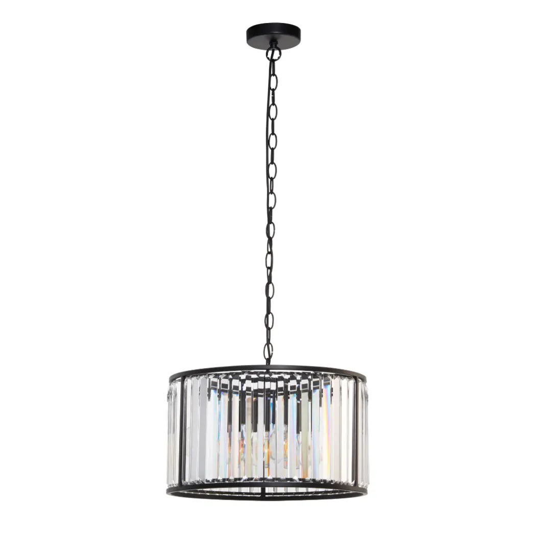 Resto Crystal & Matt Black Ceiling Light