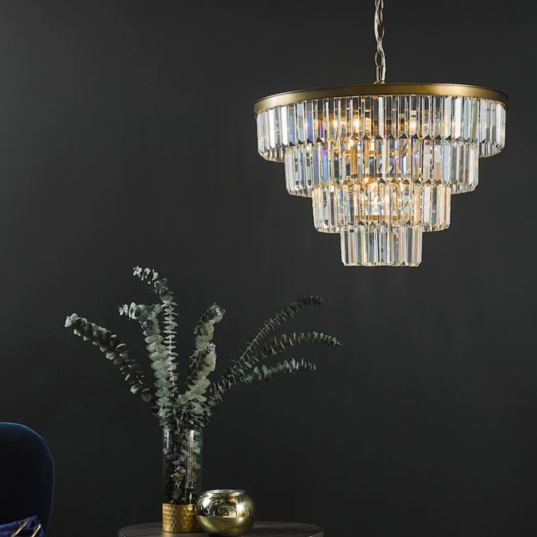 Rhapsody 6-Light Natural Brass Pendant