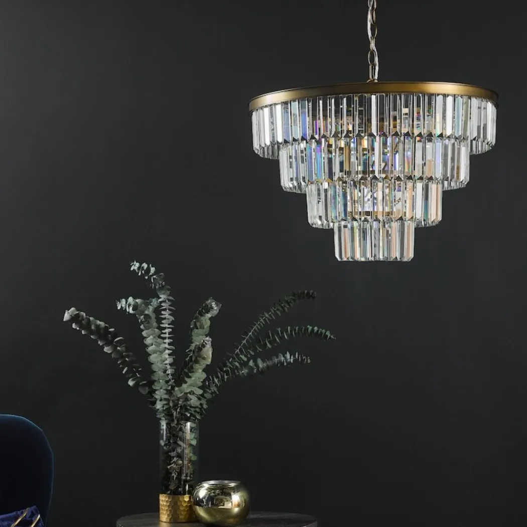 Rhapsody 6-Light Natural Brass Pendant