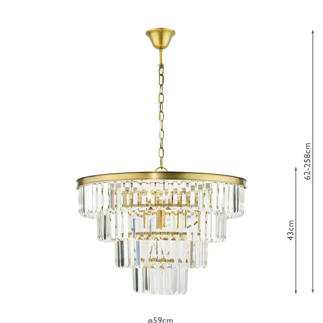 Rhapsody 6-Light Natural Brass Pendant