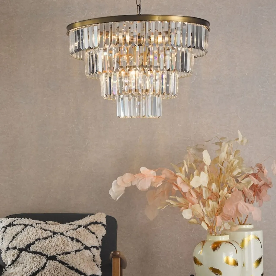 Rhapsody 6-Light Natural Brass Pendant