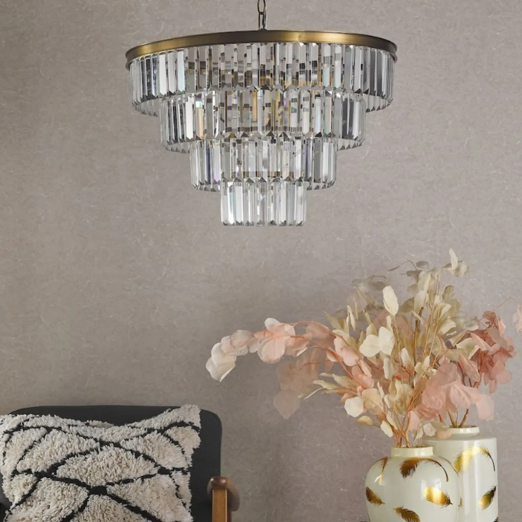 Rhapsody 6-Light Natural Brass Pendant