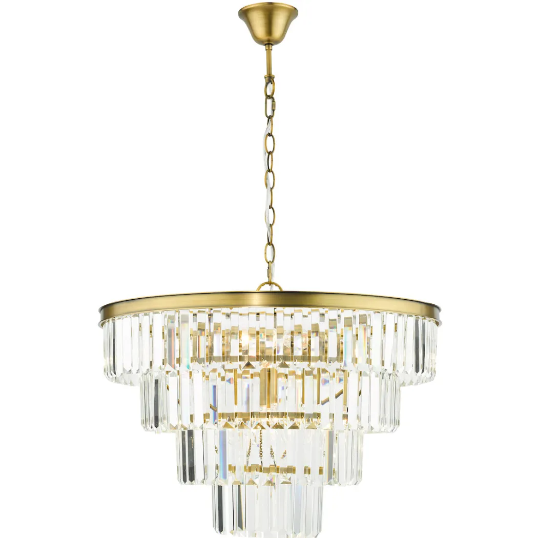 Rhapsody 6-Light Natural Brass Pendant