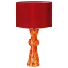 Rheneas Red Confetti Glass Table Lamp