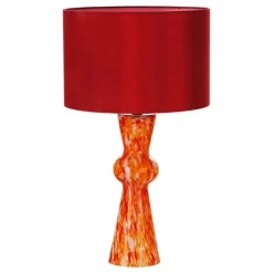 Rheneas Red Confetti Glass Table Lamp