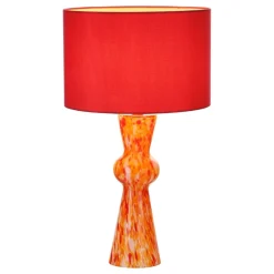 Rheneas Red Confetti Glass Table Lamp