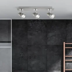 Ridge 3 Light Ceiling Spotlight Bar Satin Nickel