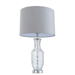 Rigl Twist Grey Glass Table Lamp