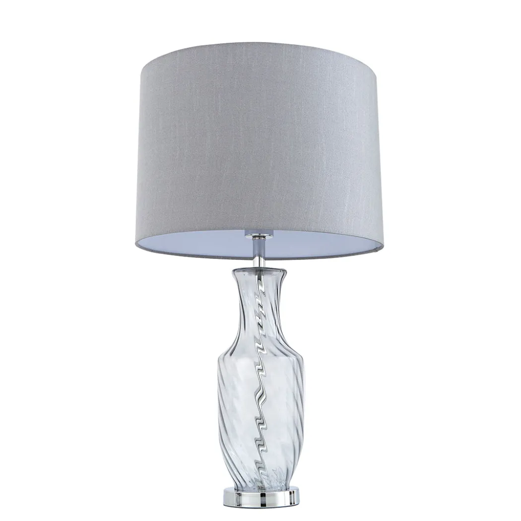Rigl Twist Grey Glass Table Lamp