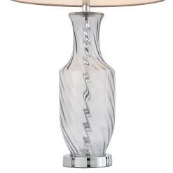 Rigl Twist Grey Glass Table Lamp