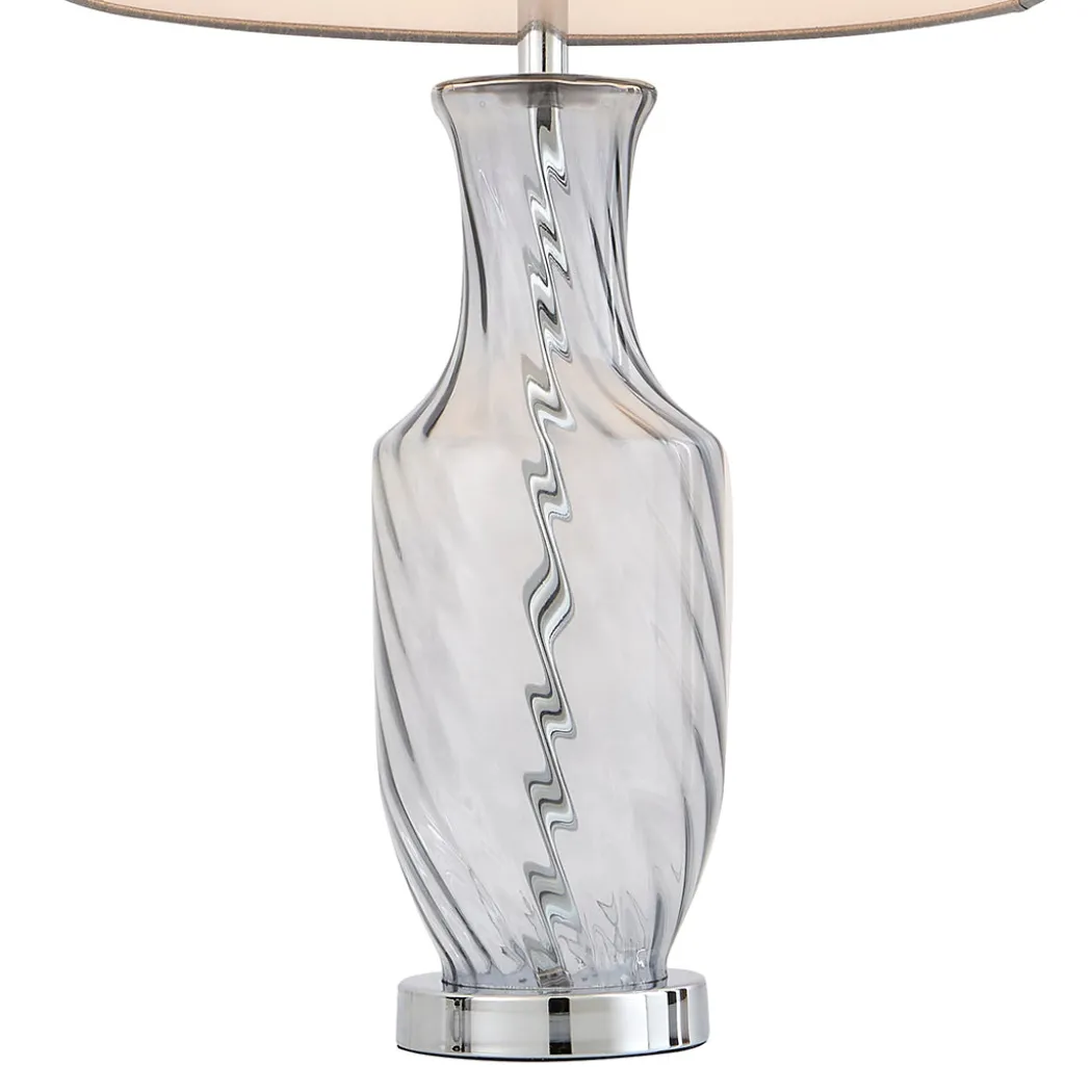 Rigl Twist Grey Glass Table Lamp