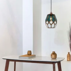 Ripley Antique Brass and Smoked Glass Easy-Fit Pendant Shade