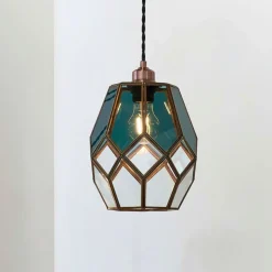 Ripley Antique Brass and Smoked Glass Easy-Fit Pendant Shade