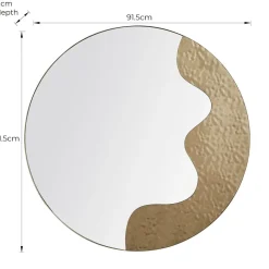 Ripple Antique Brass Round Mirror