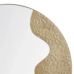 Ripple Antique Brass Round Mirror