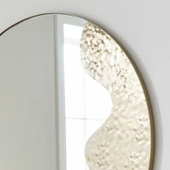 Ripple Antique Brass Round Mirror