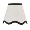 Ripple Candle Shade Off White/Black 15Cm