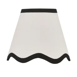 Ripple Candle Shade Off White/Black 15Cm
