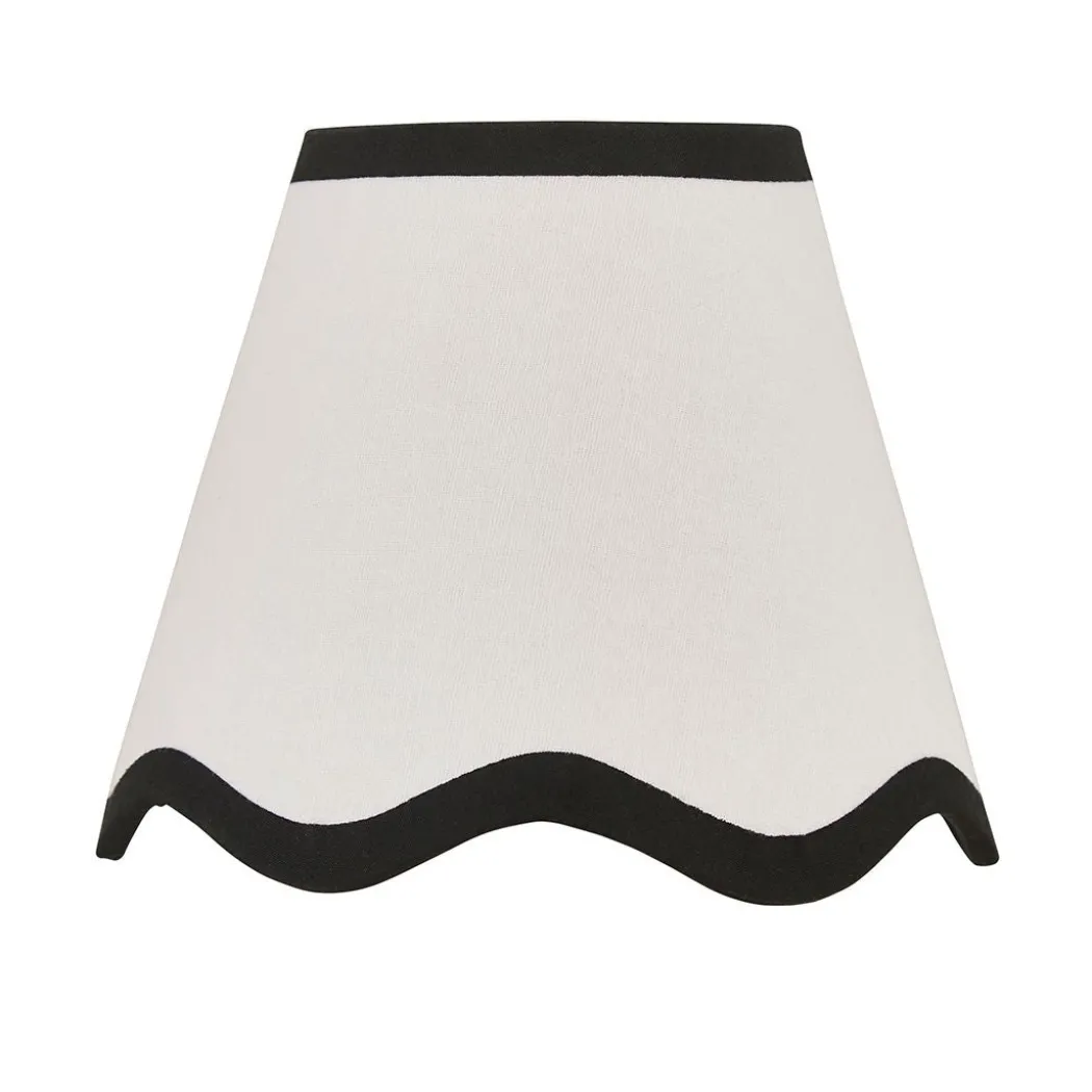 Ripple Candle Shade Off White/Black 15Cm