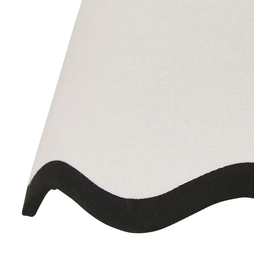 Ripple Candle Shade Off White/Black 15Cm