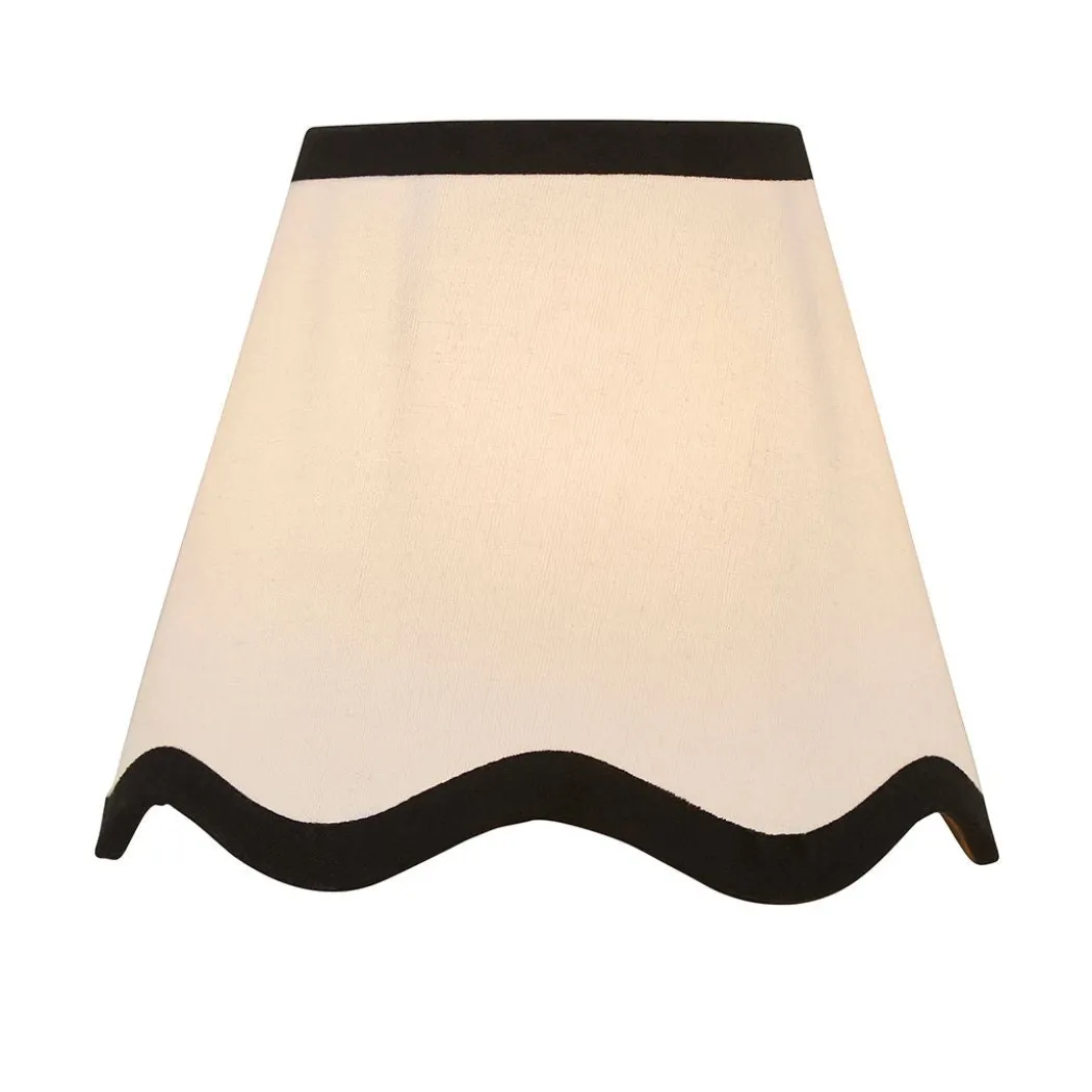 Ripple Candle Shade Off White/Black 15Cm