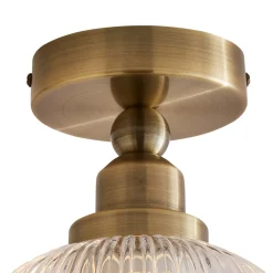 Riva Antique Brass Semi-Flush Ceiling Light