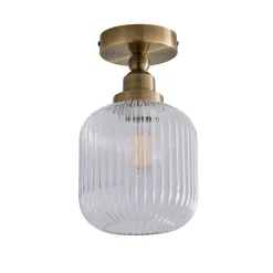 Riva Antique Brass Semi-Flush Ceiling Light