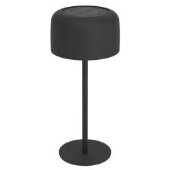 Roccanova Black Solar LED Rechargeable Touch Table Lamp