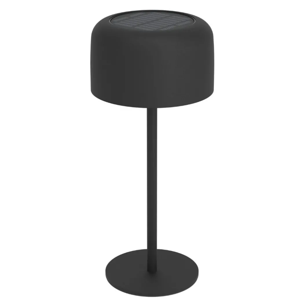 Roccanova Black Solar LED Rechargeable Touch Table Lamp