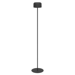 Roccanova Black Solar LED Rechargeable Touch Floor Lamp