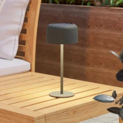 Roccanova Green Solar LED Rechargeable Touch Table Lamp