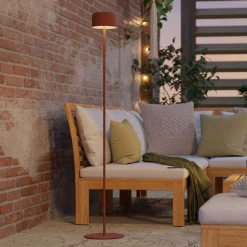 Roccanova Orange Solar LED Rechargeable Touch Floor Lamp