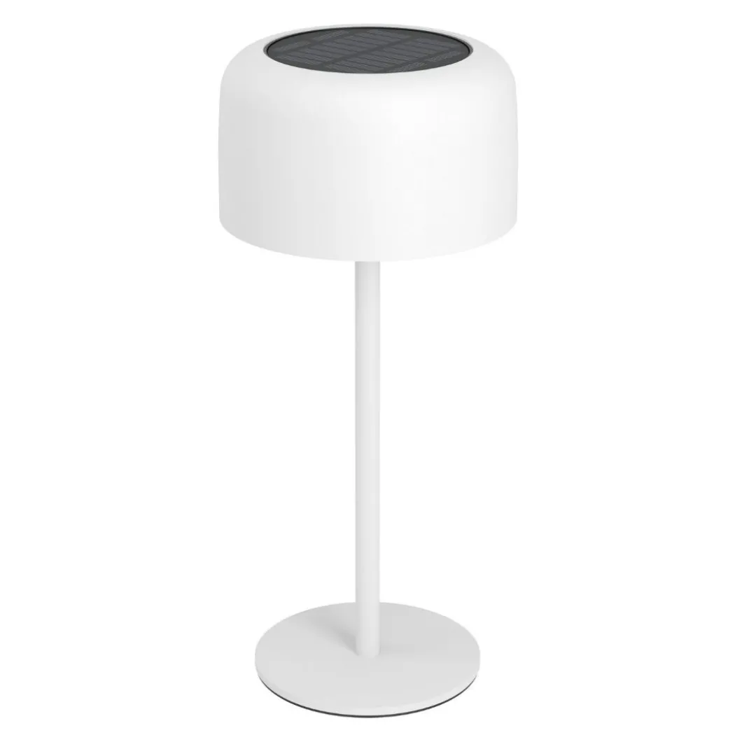 Roccanova White Solar LED Rechargeable Touch Table Lamp