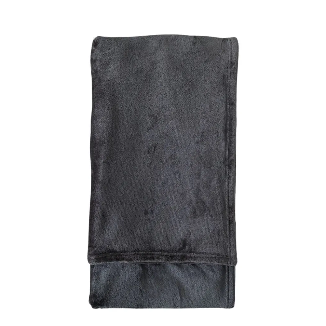 Rolled Flannel Fleece Charcoal