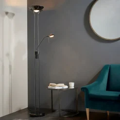 Rome Mother & Child Black Chrome Floor Lamp