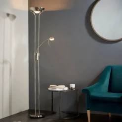 Rome Mother & Child Satin Chrome Floor Lamp