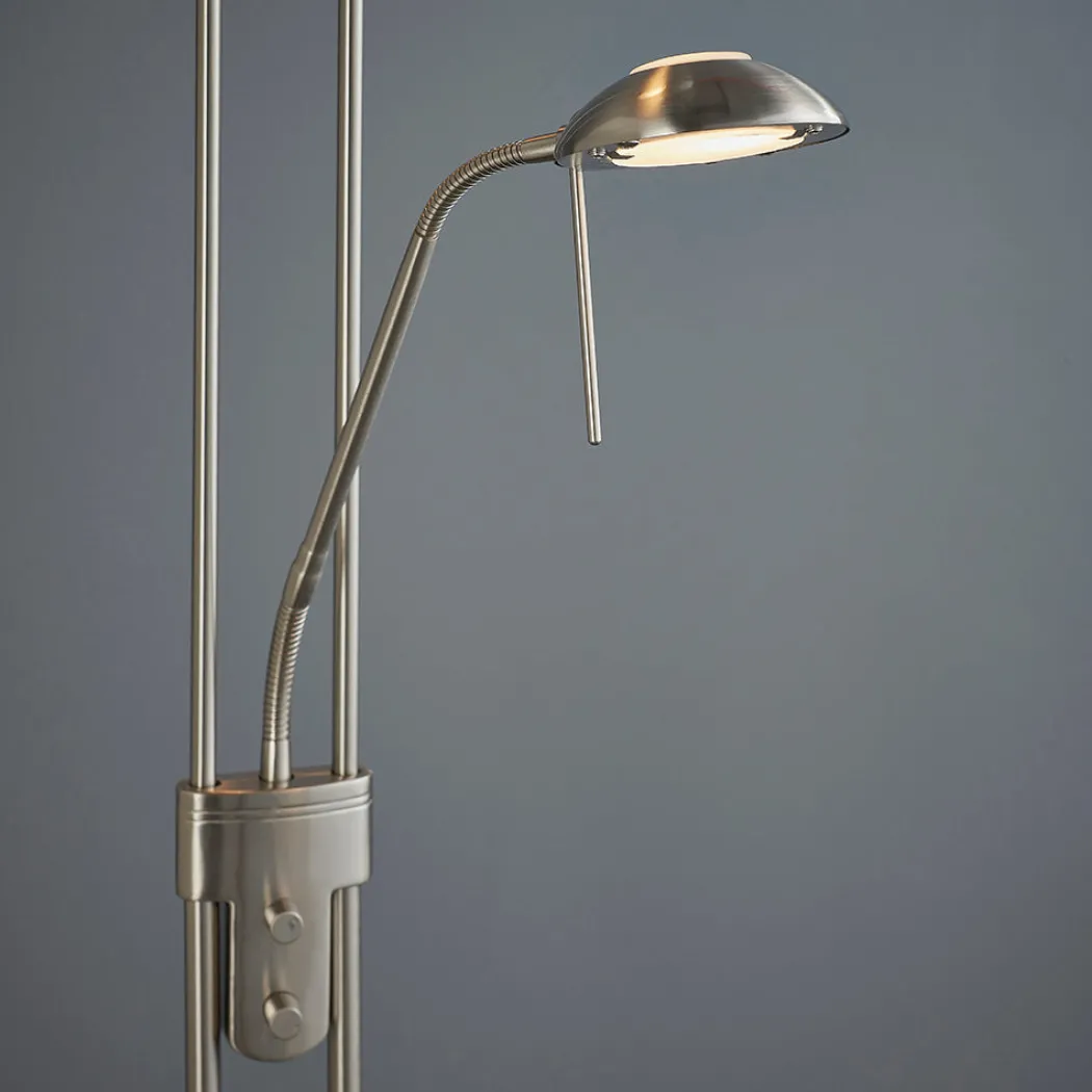 Rome Mother & Child Satin Chrome Floor Lamp
