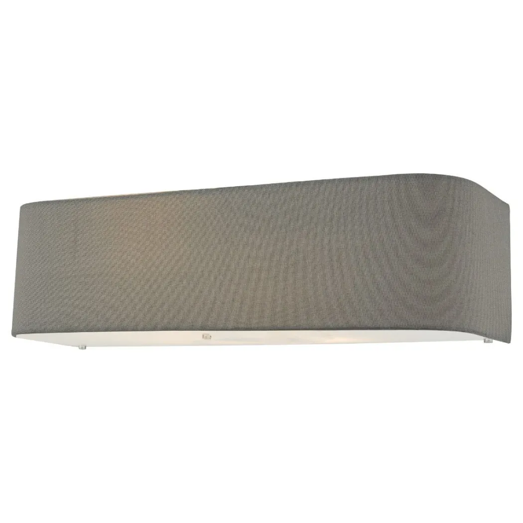 Ronda 2 Light Faux Silk Grey Wall Light