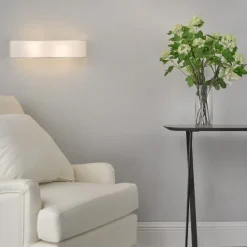 Ronda 2 Light Faux Silk Ivory Wall Light