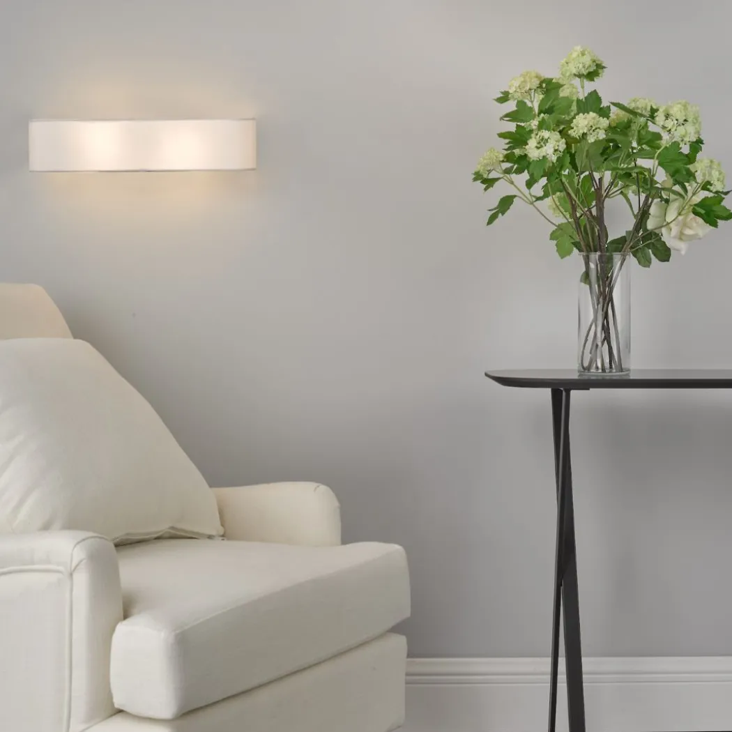 Ronda 2 Light Faux Silk Ivory Wall Light