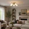 Rosa 5-Light Antique Brass Semi-Flush Ceiling Light