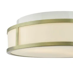 Royce 2-Light Antique Brass IP44 Flush Ceiling Light