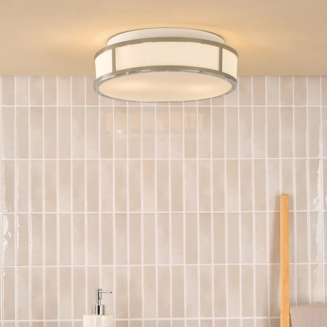 Royce 2-Light Polished Chrome IP44 Flush Ceiling Light