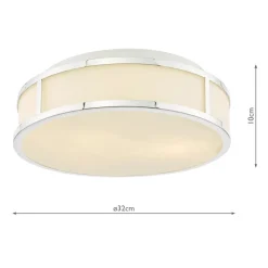 Royce 2-Light Polished Chrome IP44 Flush Ceiling Light