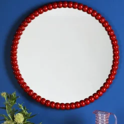 Ruan Round Mirror Red