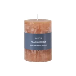 Rustic Small Pillar Candle in Amber